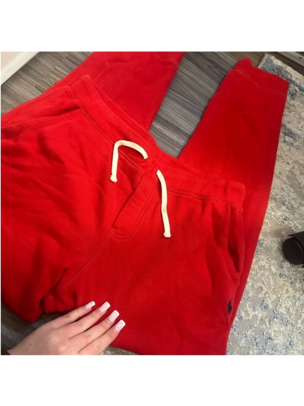 Polo by Ralph Lauren Red Kids Fleece Joggers with Drawstring